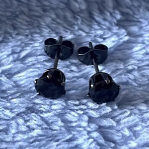 Unisex Black Stud Earrings